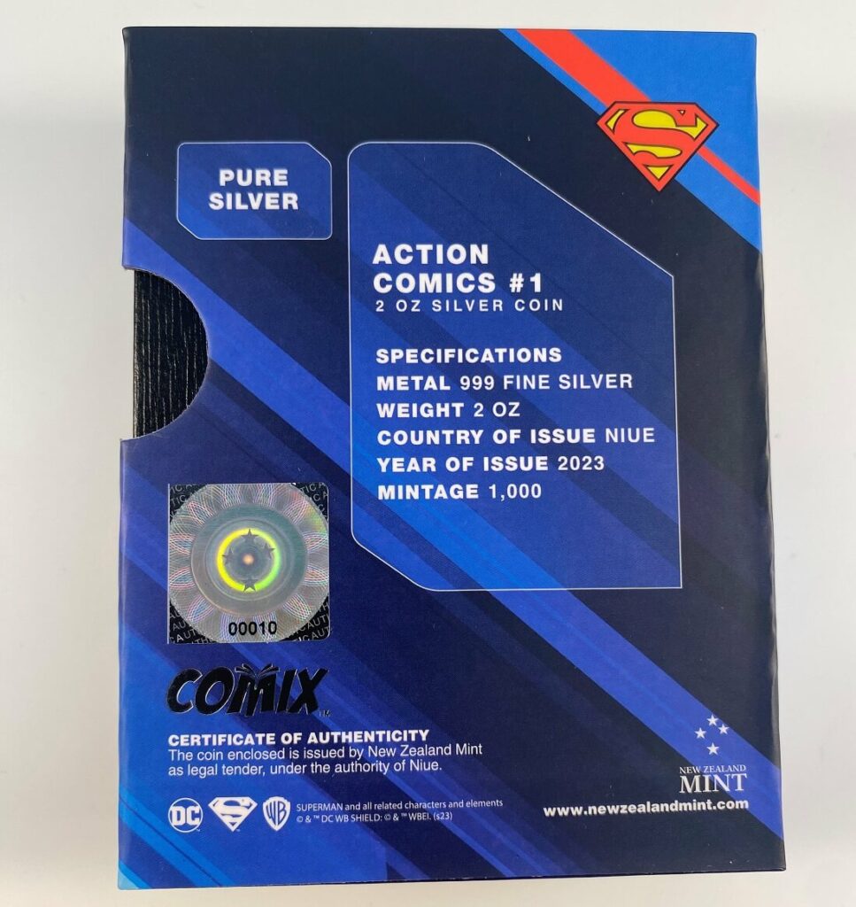 Niue Dc Comix Action Comics Oz Silver Colorized Proof Coin