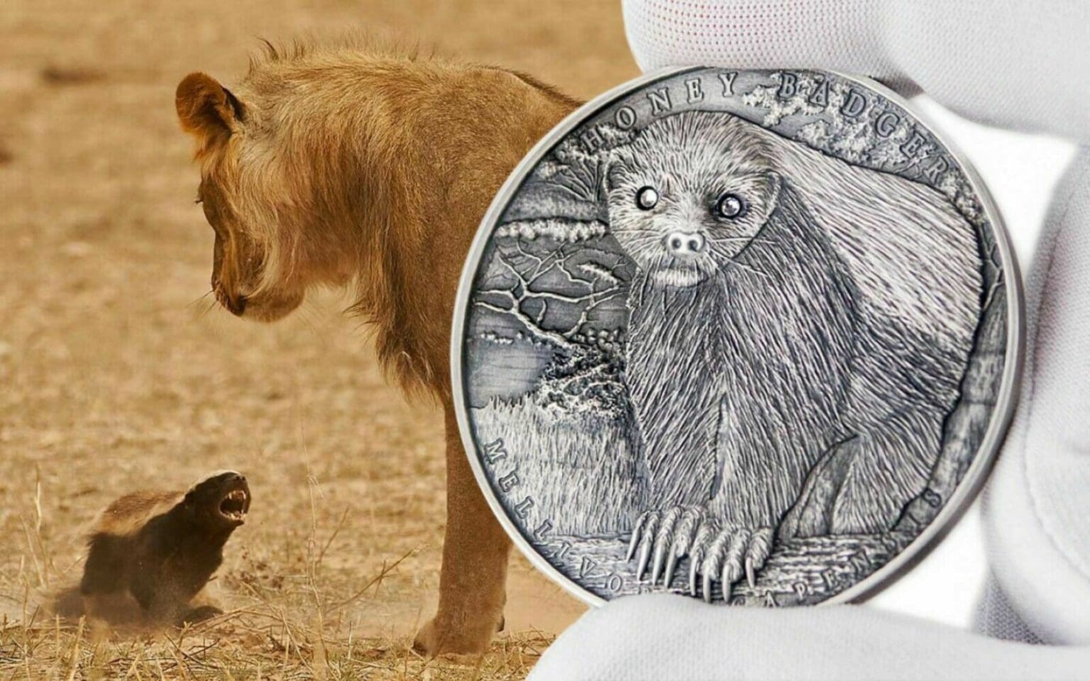 2015 Niue Brave Animal Honey Badger 2 oz Silver Coin