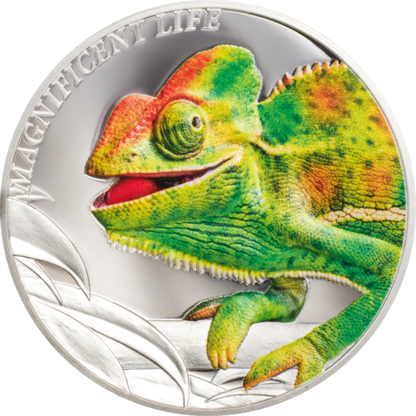 2020 Cook Islands Magnificent Life Chameleon 1 oz Silver Coin