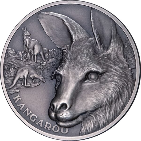 2021 Niue Wildlife Up Close Kangaroo High Relief 1 oz Silver Coin