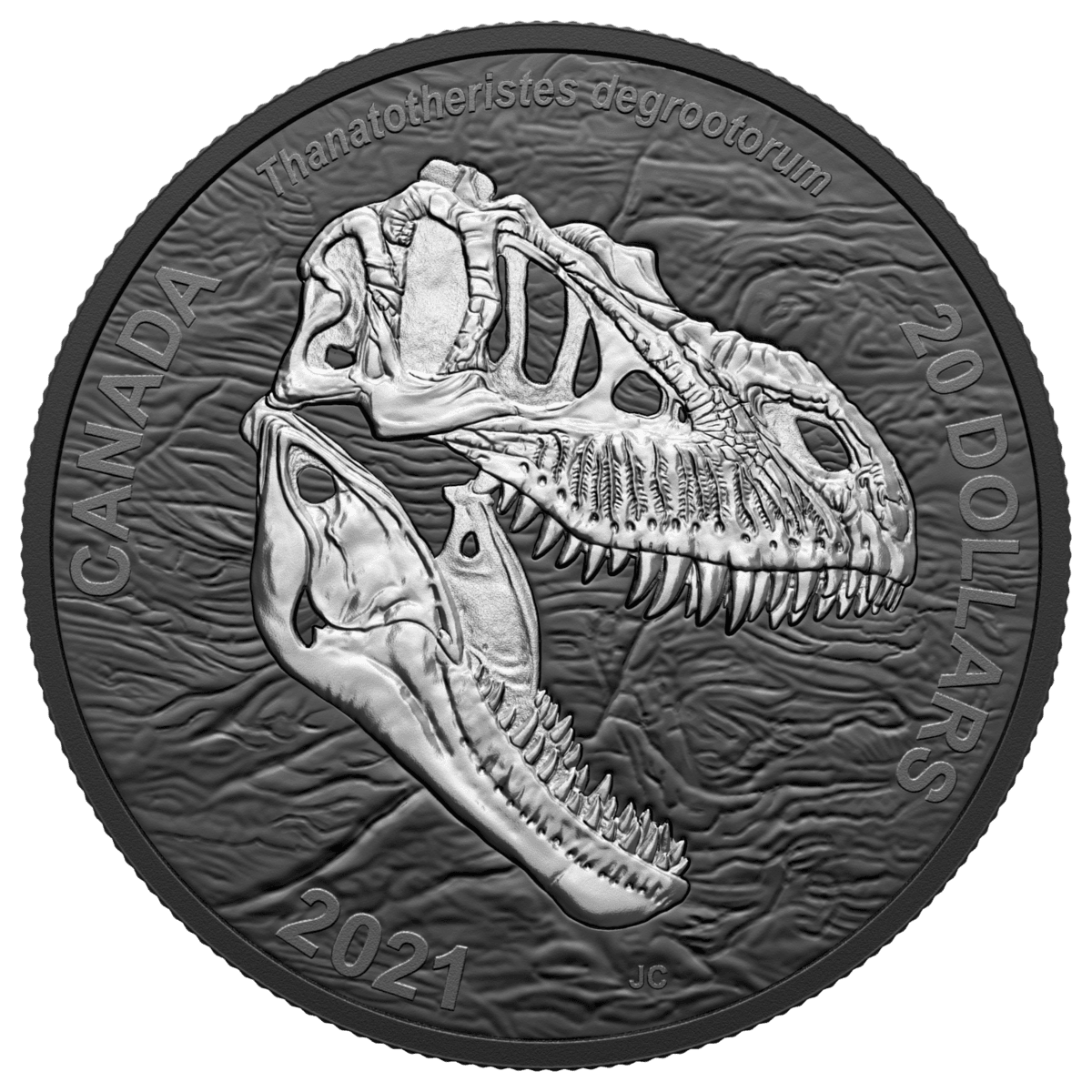 2021 Canada Discovering Dinosaurs Reaper of Death TRex 1 oz Silver Coin NGC PF 70 Matte