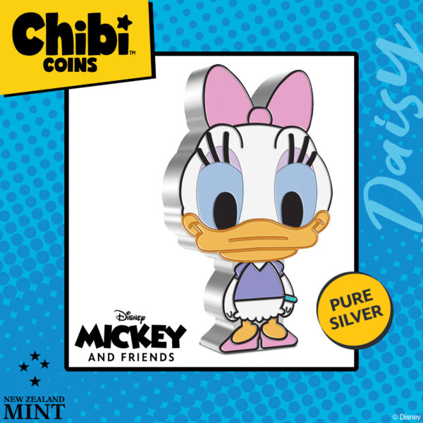 2021 Niue Chibi Disney Daisy Duck 1 oz Silver Coin - Image 5