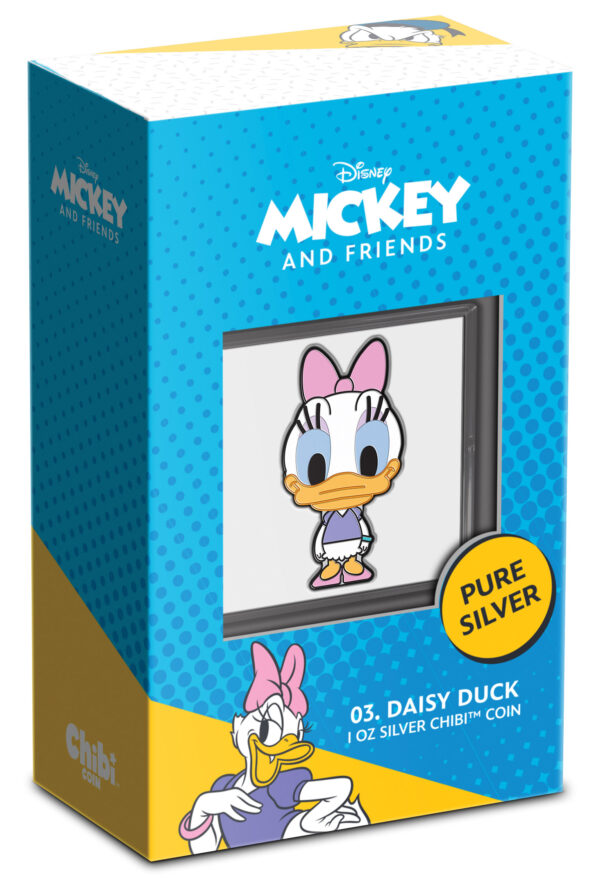 2021 Niue Chibi Disney Daisy Duck 1 oz Silver Coin - Image 3