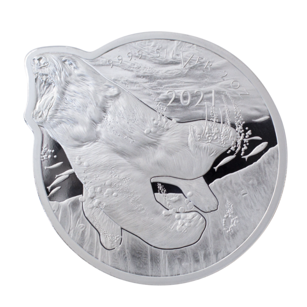 2021 Solomon Islands Ocean Predators Polar Bear 2 oz Silver Coin