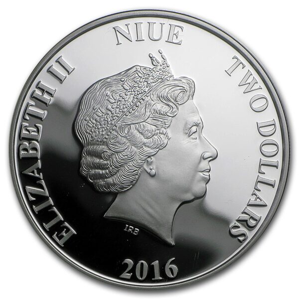 2016 Niue Princess Pocahontas Colorized 1oz Silver Coin PF 70 - Image 4