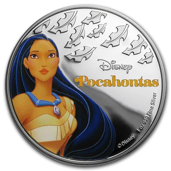 2016 Niue Princess Pocahontas Colorized 1oz Silver Coin PF 70 - Image 3