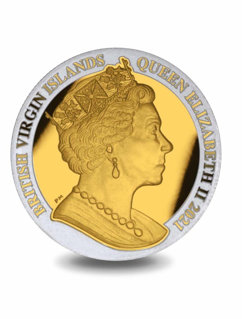 2021 BVI Peace Dollar 100th Ann. Gold Gilt 1 oz Silver Coin