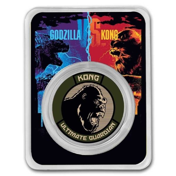 2021 Niue $2 Godzilla vs. Kong King Kong Colorized 1 oz Silver Coin in TEP