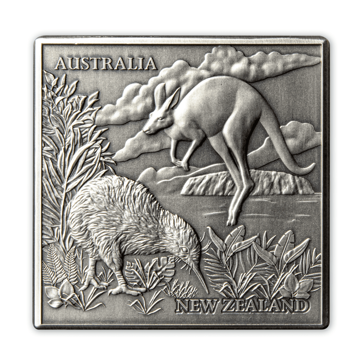 Australian Koala and Kangaroo silver commemorative coin, 2022, high-relief design.
