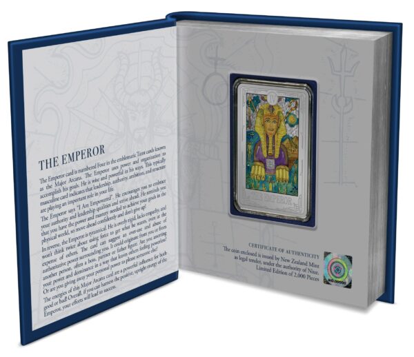 2021 Niue $2 Tarot Cards The Emperor 1oz of .999 Fine Silver Coin - Image 6