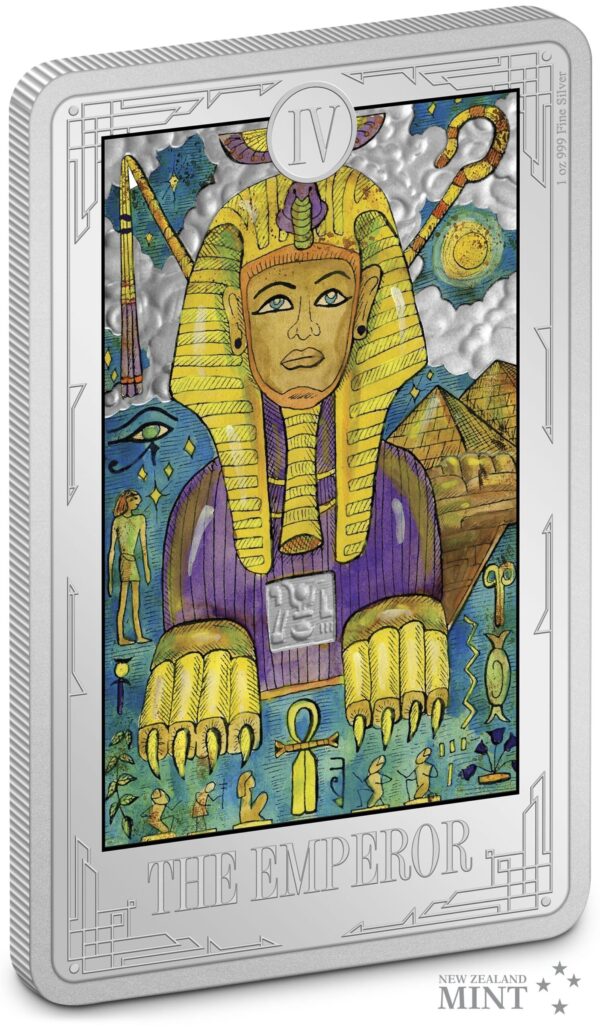 2021 Niue $2 Tarot Cards The Emperor 1oz of .999 Fine Silver Coin - Image 2