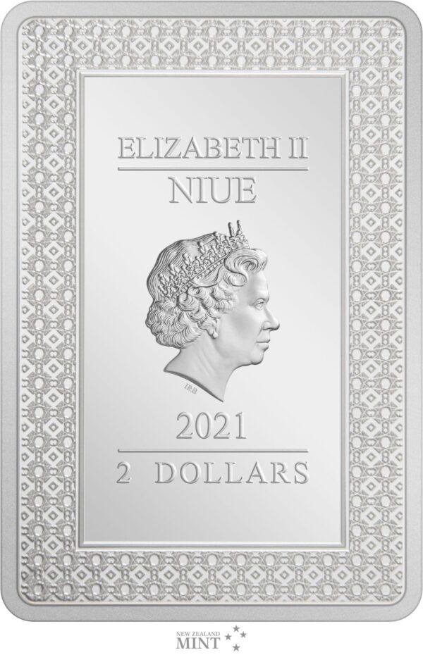2021 Niue $2 Tarot Cards The Emperor 1oz of .999 Fine Silver Coin - Image 3