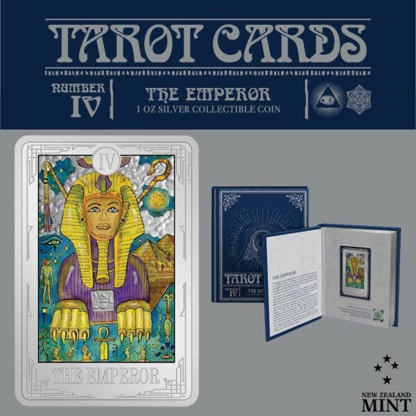 2021 Niue $2 Tarot Cards The Emperor 1oz of .999 Fine Silver Coin - Image 4