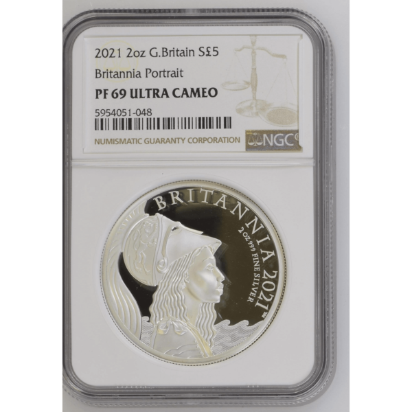 2021 Great Britain Britannia Portrait 2oz Silver Coin NGC PF 69 UCAM