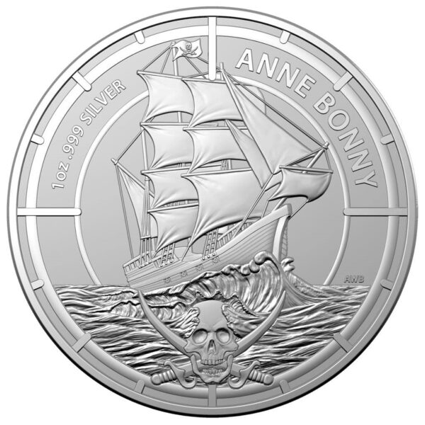 2021 Solomon Islands Pirate Queens Anne Bonny 1 oz .999 Silver Coin