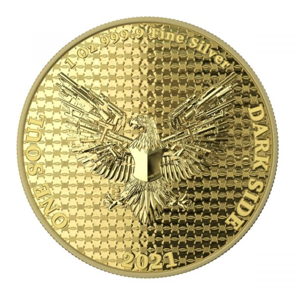 2021 Dark Side Liberator Yellow Gold Gilded 1oz Silver Proof Coin - Image 2