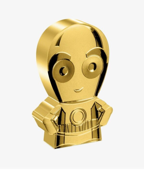 2022 Niue Star Wars Special Release C-3PO 1 oz Silver Gilded Chibi Coin - Image 2