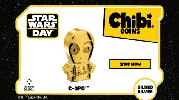 2022 Niue Star Wars Special Release C-3PO 1 oz Silver Gilded Chibi Coin - Image 6