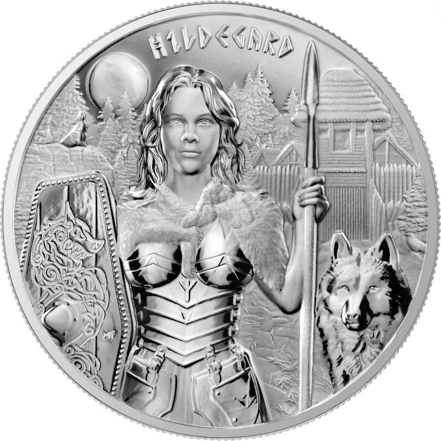 2022 Germania Valkyries Hildegard 1oz Silver BU Coin