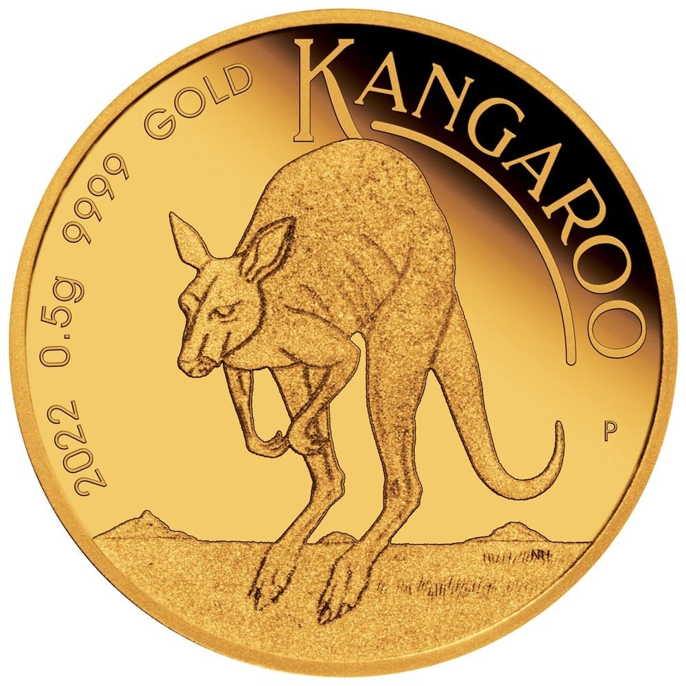 2022 Mini Roo 0.5g Gold Proof Coin in Card - GRReserve.com