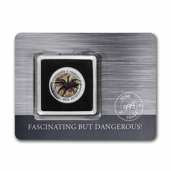 2022 Samoa Venomous & Poisonous Funnel-Web Spider .5oz Silver Colorized Coin - Image 5