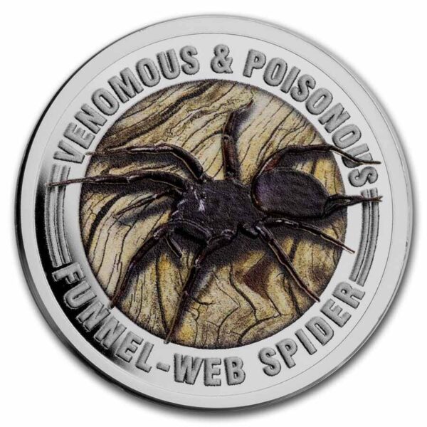 2022 Samoa Venomous & Poisonous Funnel-Web Spider .5oz Silver Colorized Coin