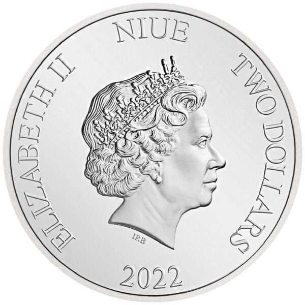 2021 Niue Pirates of the Caribbean Queen Anne's Revenge 1oz Silver BU Coin - Image 3
