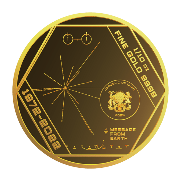 2022 Chad Pioneer Plaque 1/10oz Gold Proof-Like Coin - Image 2