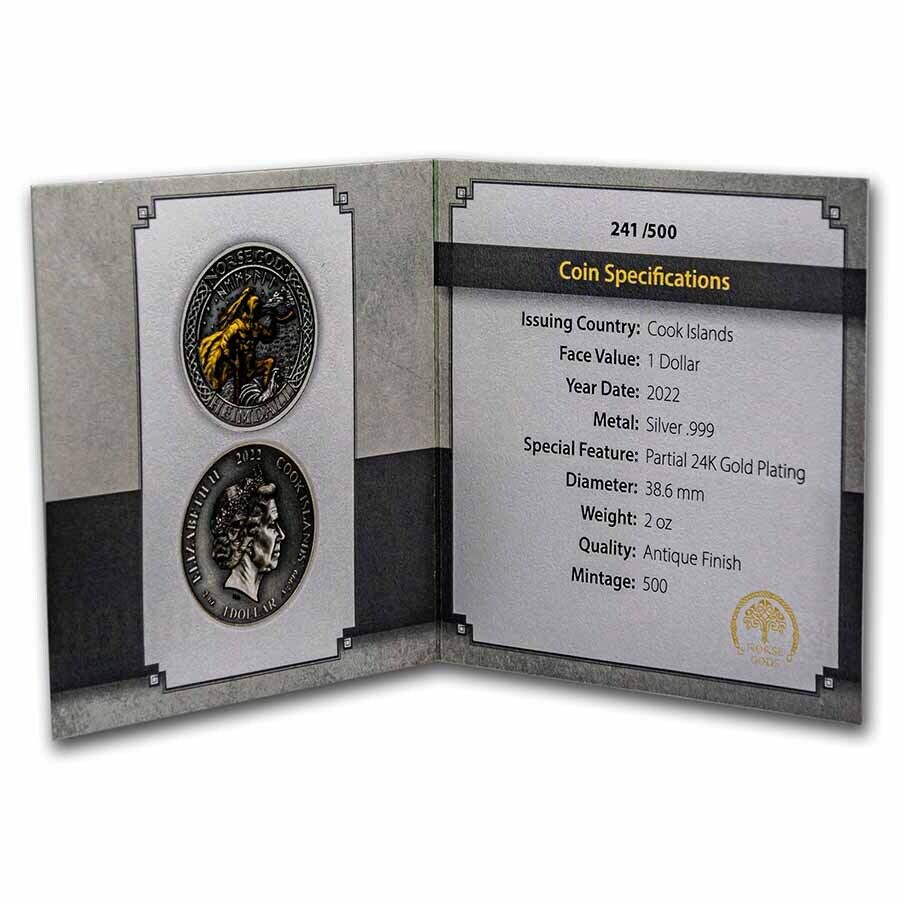 ✩︎レア✩︎イギリス　ロールチケット　②巻セット 2022 Cook Islands Norse God Heimdall 2oz Silver Antique Finish Coin