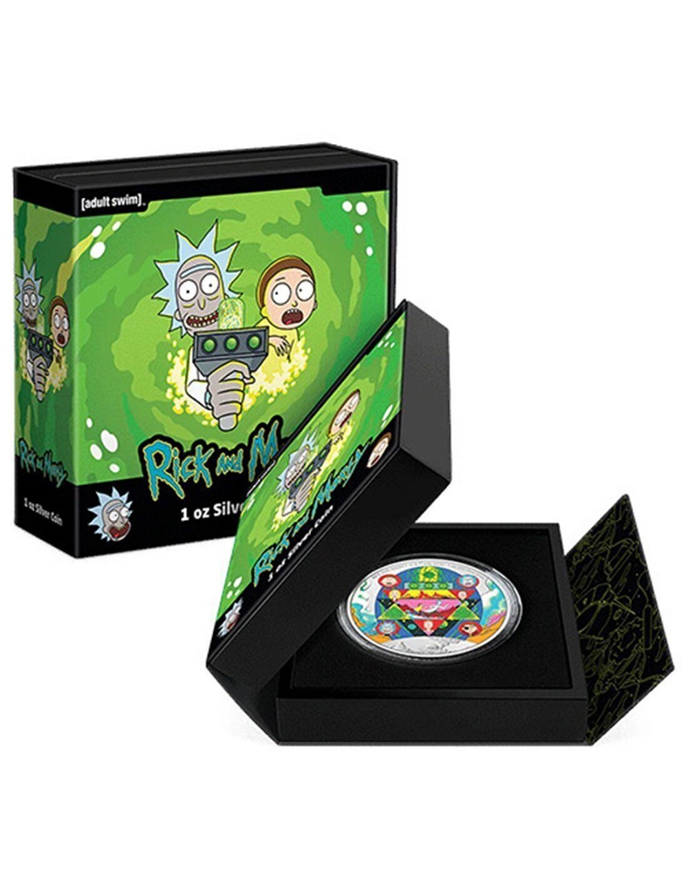 2022 Niue Rick and Morty 1oz Silver Coloured Proof Coin - GRReserve.com