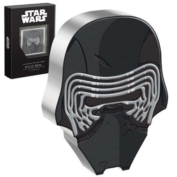 2022 Niue The Faces of the First Order Kylo Ren 1oz Silver Colored Proof Coin - Image 4