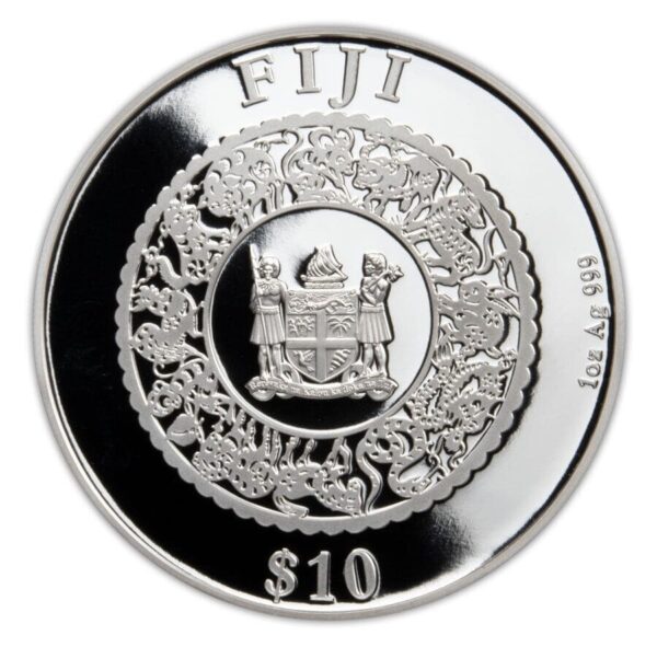 2023 Fiji Chinese Lunar Year of the Rabbit 1oz Silver Pearl Insert Coin - Image 2