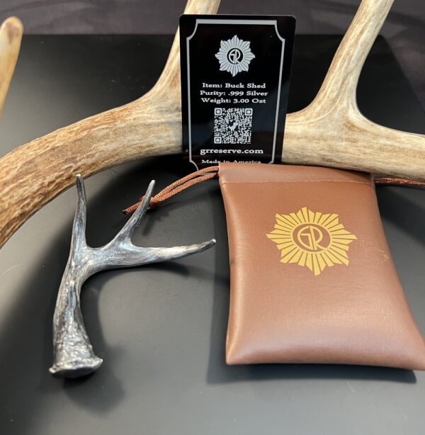 2022 GR Reserve Custom Buck Shed Antler 3oz Silver 3D Shaped - Image 7