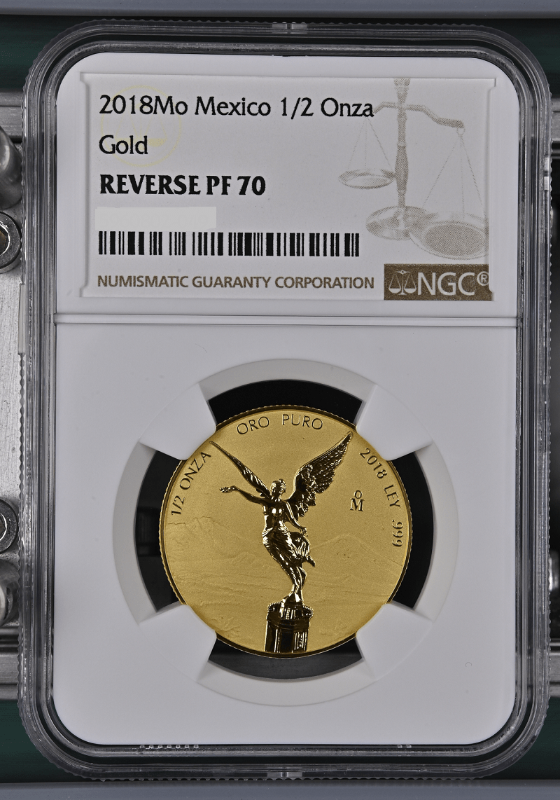 2018 Mexico 1/2 Onza Gold Libertad Coin NGC Reverse PF 70 - GRReserve.com