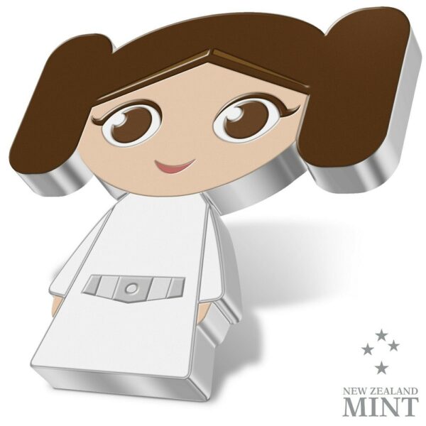 2021 Niue Star Wars Princess Leia 1oz Silver Chibi Coin - Image 2