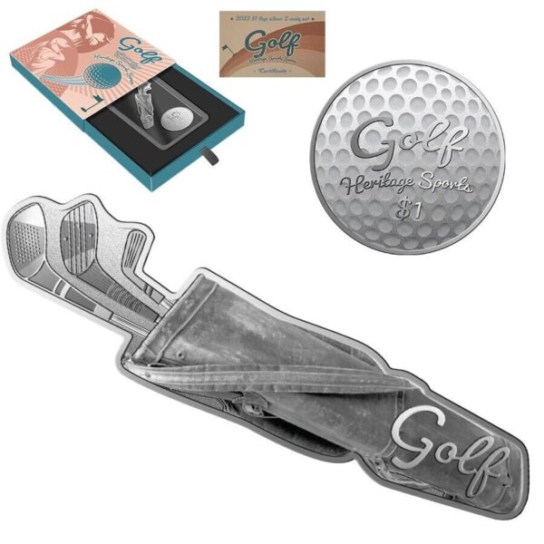 2022 Solomon Islands Heritage Sports Series - Golf 2 Coin Silver Set