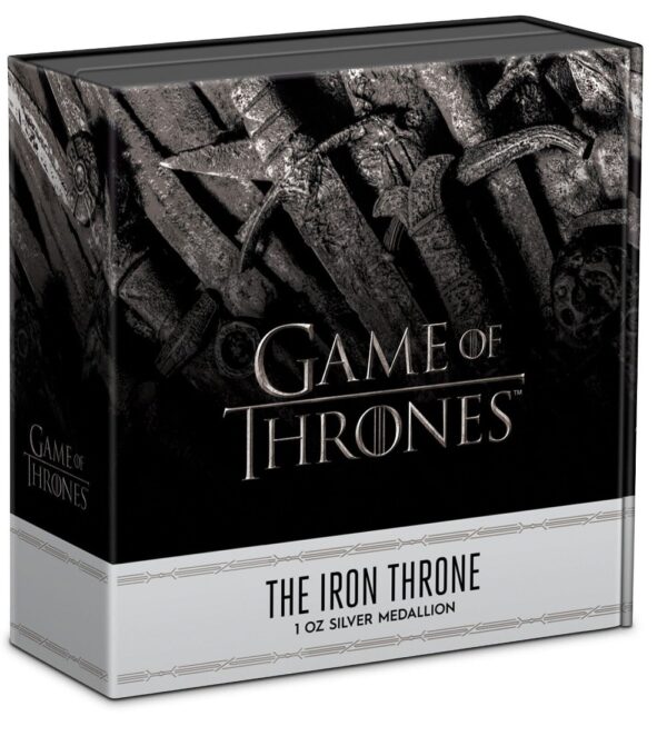 2022 Game of Thrones Iron Throne 1oz Silver Medallion - Image 4