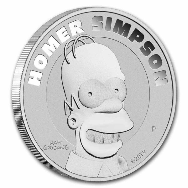 2022 Tuvalu The Simpsons Homer Simpson 1oz Silver BU Coin - GRReserve.com