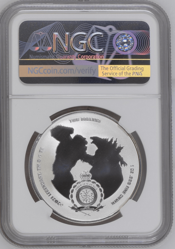 2021 Niue Godzilla vs. Kong Godzilla 1oz Silver BU Coin NGC MS 69 - Image 2