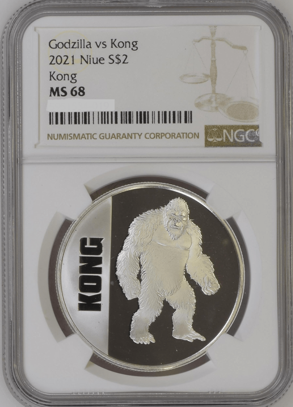 2021 Niue Godzilla vs. Kong King Kong 1oz Silver BU Coin NGC MS 68