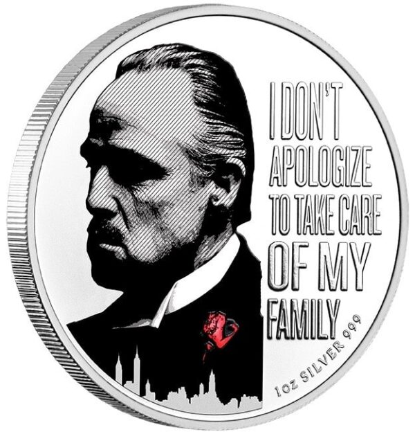 2022 Niue The Godfather 50th Anniversary 1oz Silver Red Rose Coin