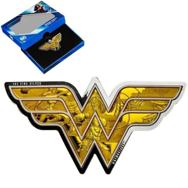 2022 Cook Islands DC Comics Wonder Woman 1oz Silver Emblem Coin - Image 4