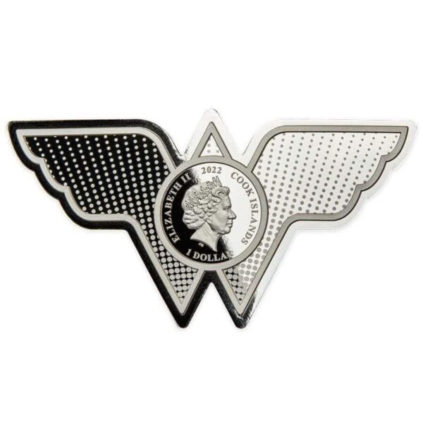 2022 Cook Islands DC Comics Wonder Woman 1oz Silver Emblem Coin - Image 3