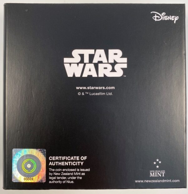 2022 Niue Star Wars Darth Vader 3 oz Silver Proof Coin Certificate #9 - Image 3