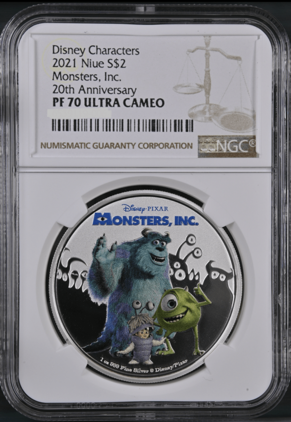 2022 Niue Disney Monsters Inc. 20th Ann. 1oz Silver Coin NGC PF 70 UCAM