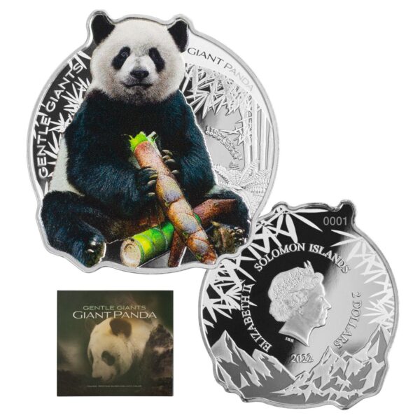 2022 Solomon Islands Gentle Giants - Giant Panda 1oz Silver Colorized Coin - Image 10