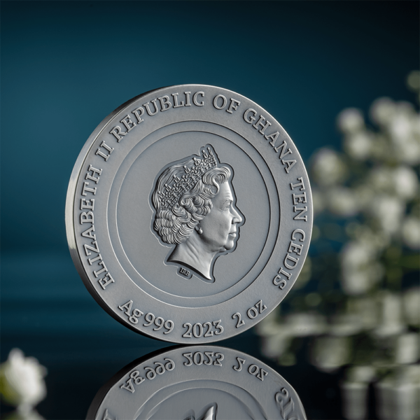 2023 Ghana Nature Architects Bumblebee 2oz Silver Antique Coin - Image 4