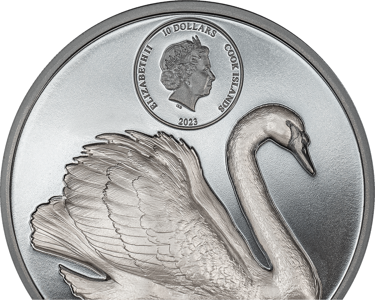 2023 Cook Islands Black Swan 2oz Silver Black Proof Coin