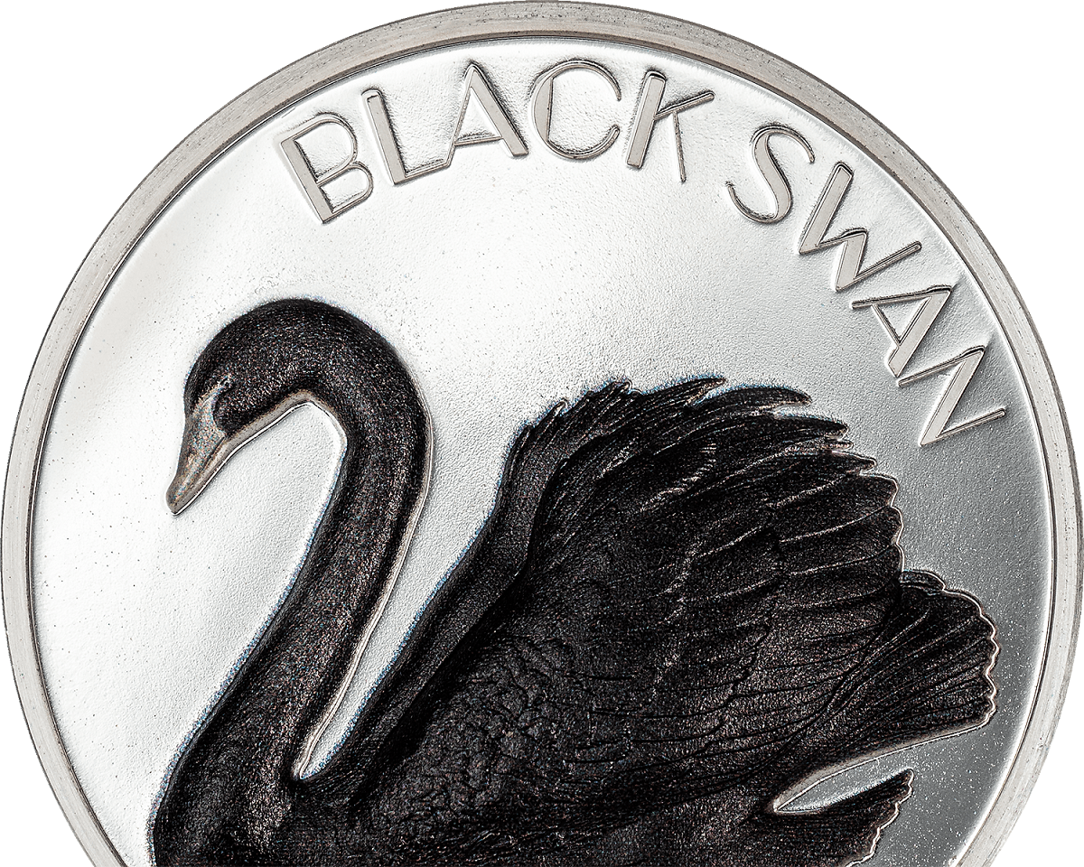 2023 Cook Islands Black Swan 2oz Silver Black Proof Coin