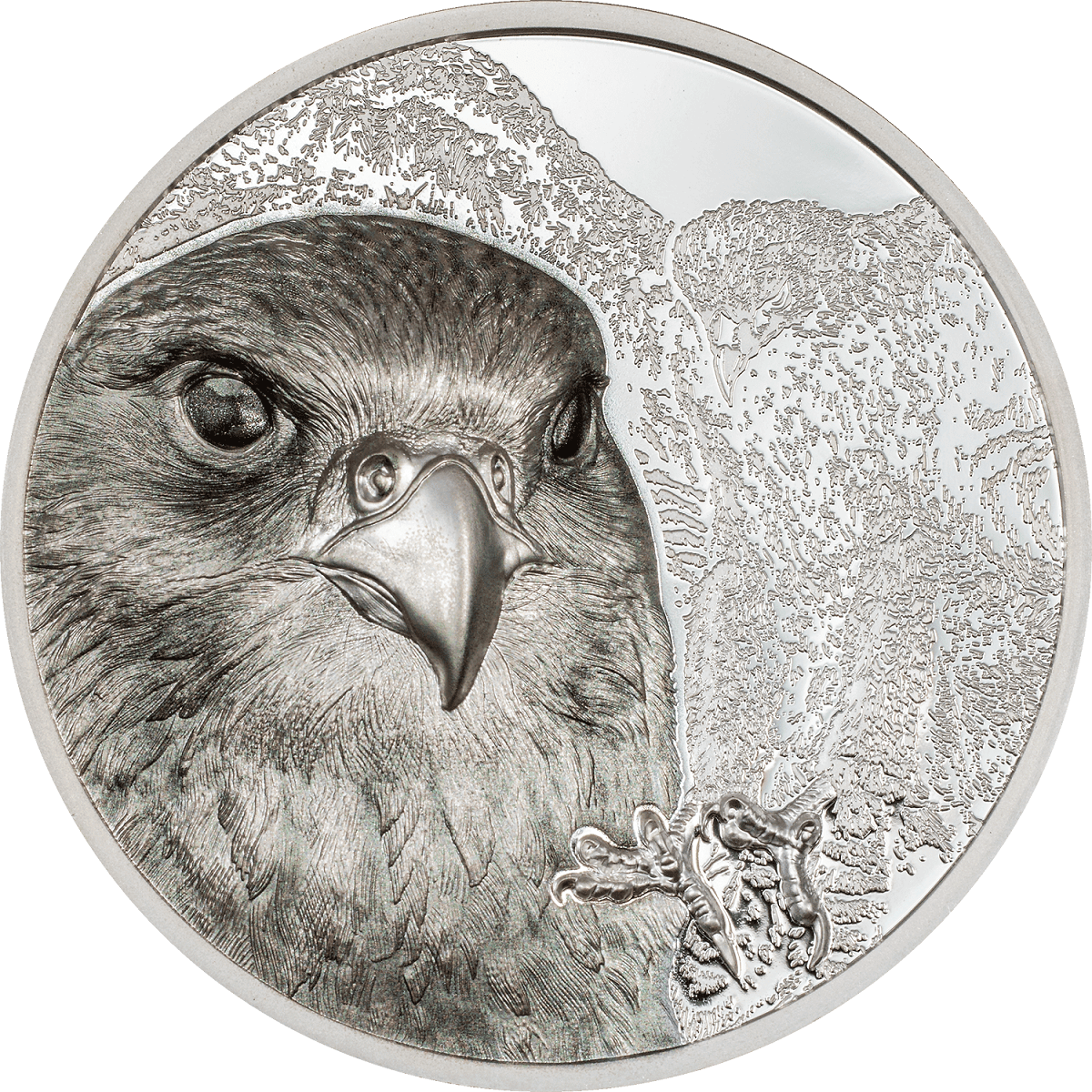 2023 Mongolia Wild Mongolian Falcon 3oz Silver Proof Coin